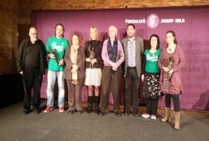   Josep Maria Espinàs, la Plataforma Crida, Mireia Font i les Dones d'Unió de Pagesos, premiats a la Nit Irla 2014  