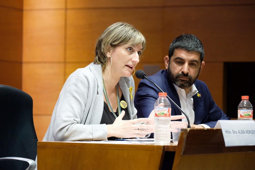  La consellera Alba Vergés i el conseller Chakir El Homrani durant la presentació del nou “Protocol d’actuació davant de maltractaments a la infància i l’adolescència en l’àmbit de la salut' 