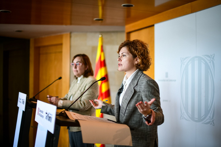  La secretària general i portaveu d'Esquerra Republicana, Elisenda Alamany, en roda de premsa. MARC PUIG 