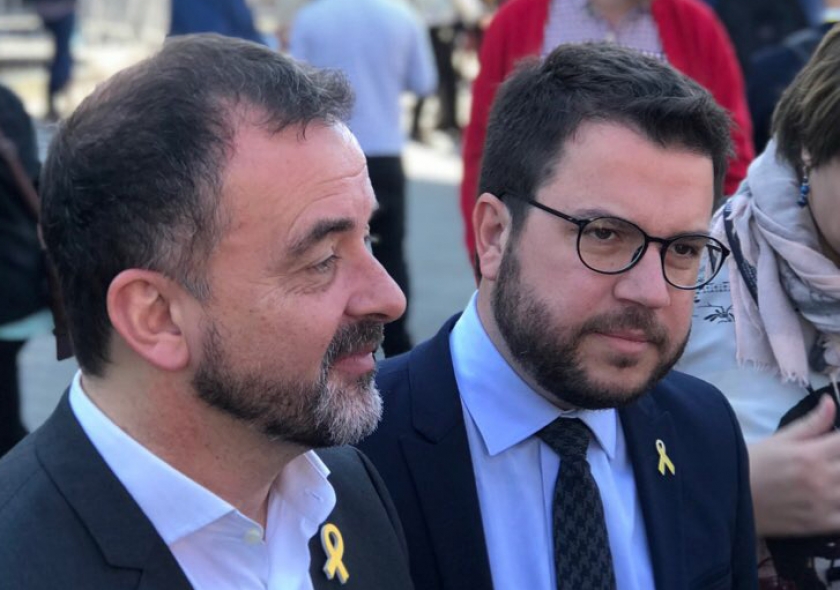  Alfred Bosch i Pere Aragonès a la fira Alimentària 