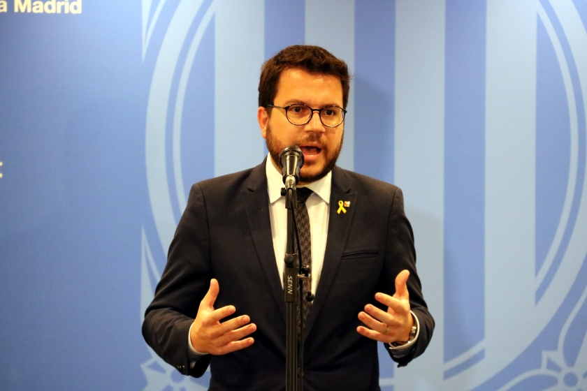  Pere Aragonès durant la roda de premsa / ACN 