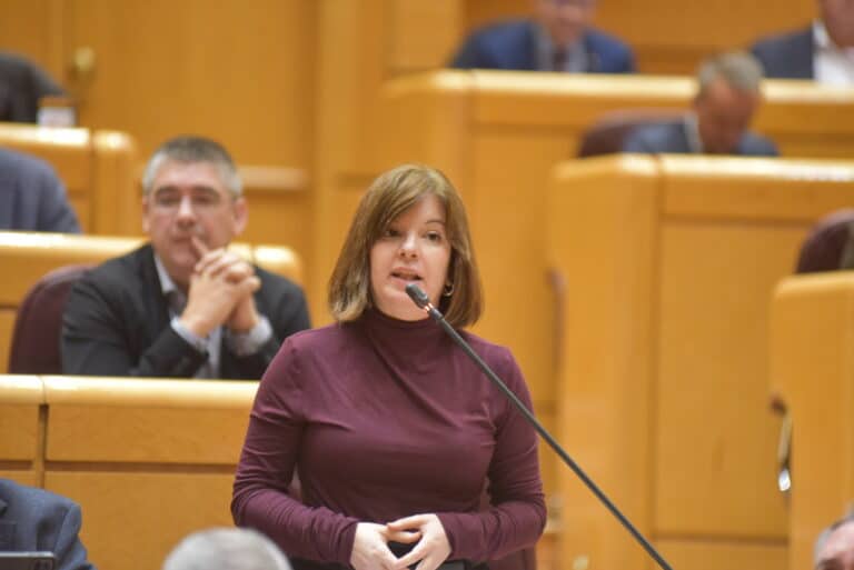 La portaveu d'ERC al Senat, Sara Bailac, durant la celebració del ple a la cambra alta.
