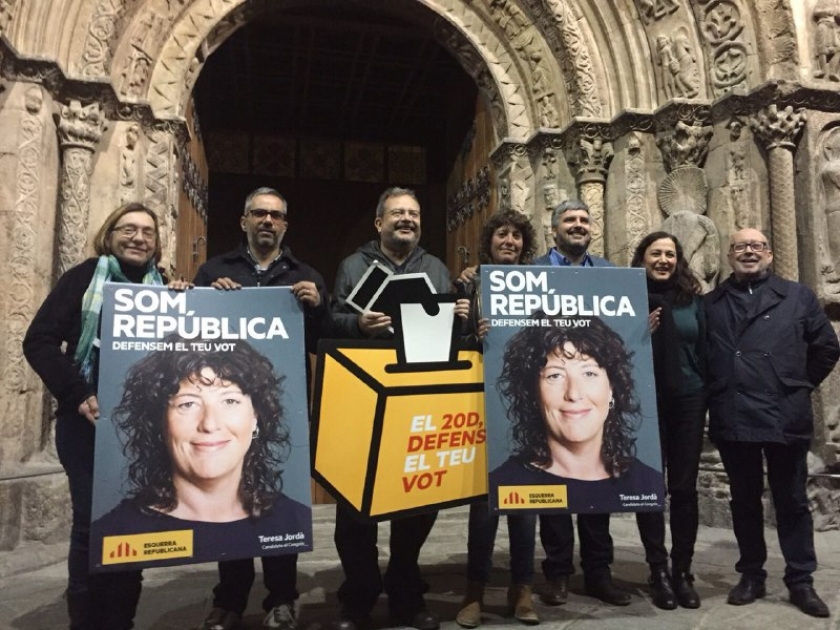  Joan Margall en un acto de campaña de las elecciones generales 