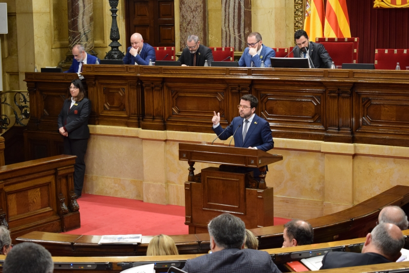 El Vicepresident del Govern i conseller d'Economia i Hisenda, Pere Aragonès, avui al Parlament 