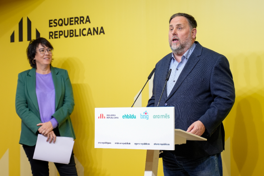  Oriol Junquera i Diana Riba en la roda de premsa d'aquest dijous / Gerard Magrinyà 