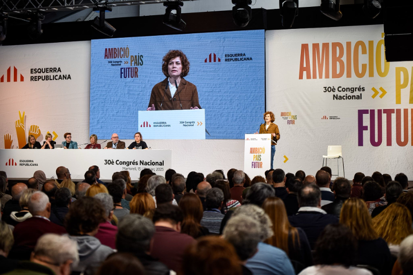  La secretària general i portaveu d'Esquerra Republicana, Elisenda Alamany, en roda de premsa. MARC PUIG 