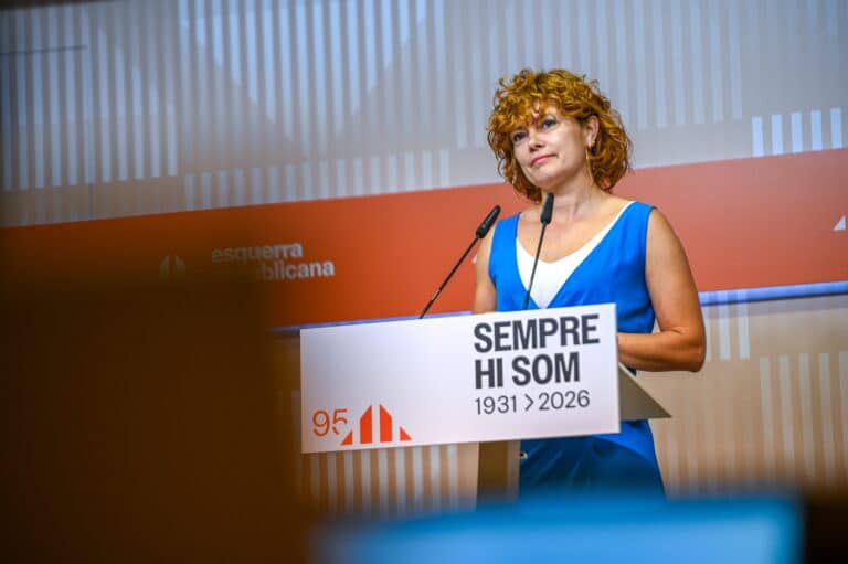 Elisenda Alamany en roda de premsa