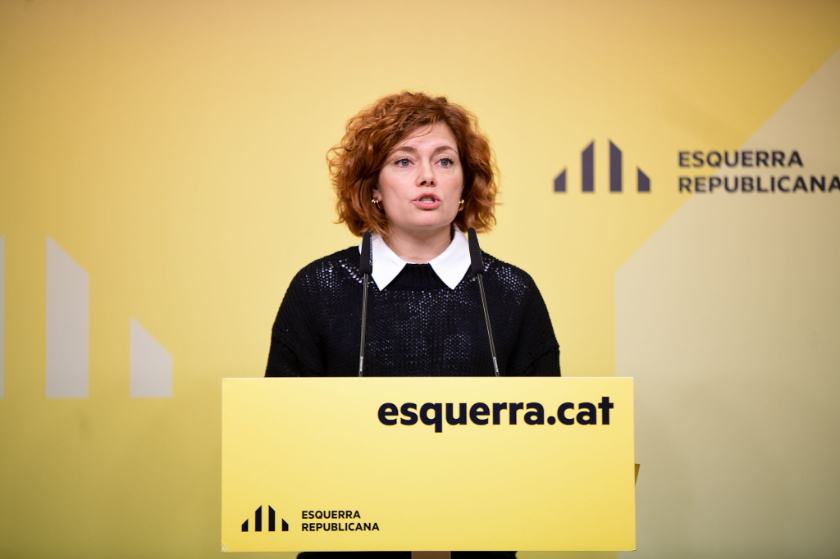  La secretària general d'Esquerra Republicana, Elisenda Alamany, en roda de premsa. MARC PUIG 