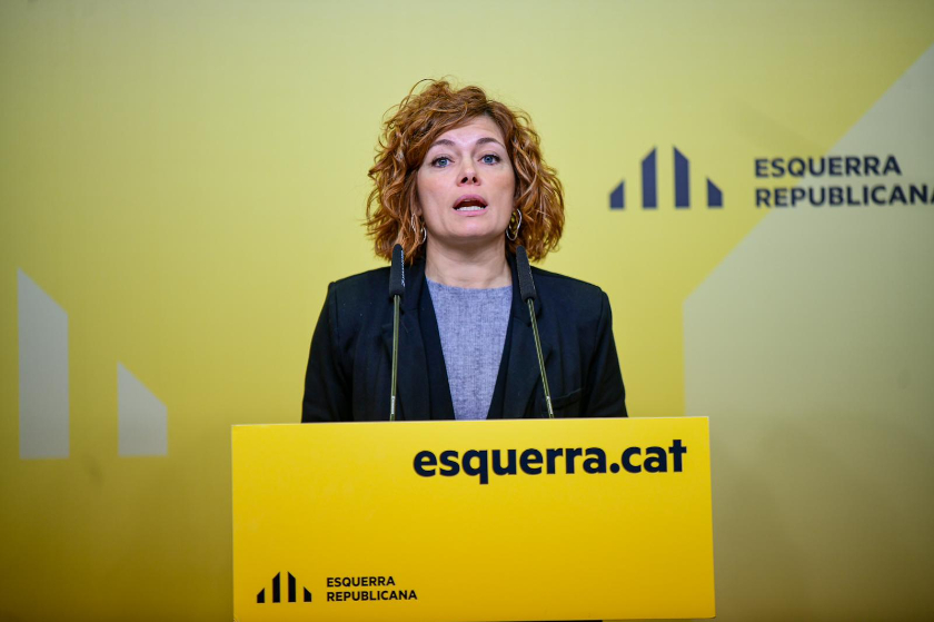  La secretària general d'Esquerra Republicana, Elisenda Alamany, en roda de premsa. MARC PUIG 