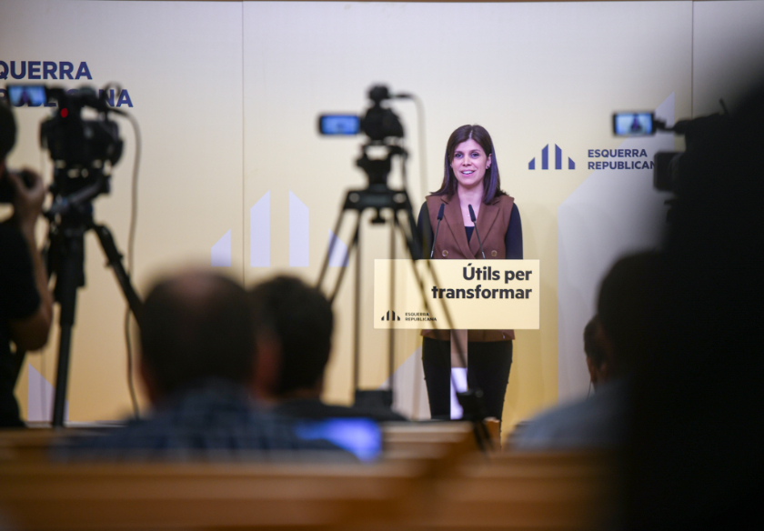  Marta Vilalta, durant la roda de premsa d'aquest dilluns / Marc Puig 