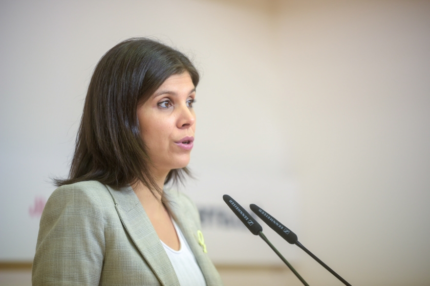  Marta Vilalta, secretària general adjunta i portaveu d'Esquerra Republicana, en roda de premsa/Marc Puig   