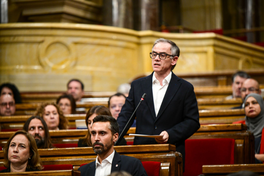  El president del grup parlamentari d'Esquerra Republicana, Josep Maria Jové, aquest dimecres al Parlament. MARC PUIG 