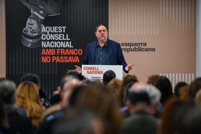 El president d'Esquerra, Oriol Junqueras, ha disparat contra qui no vol veure el franquisme a les institucions espanyoles durant el Consell Nacional.