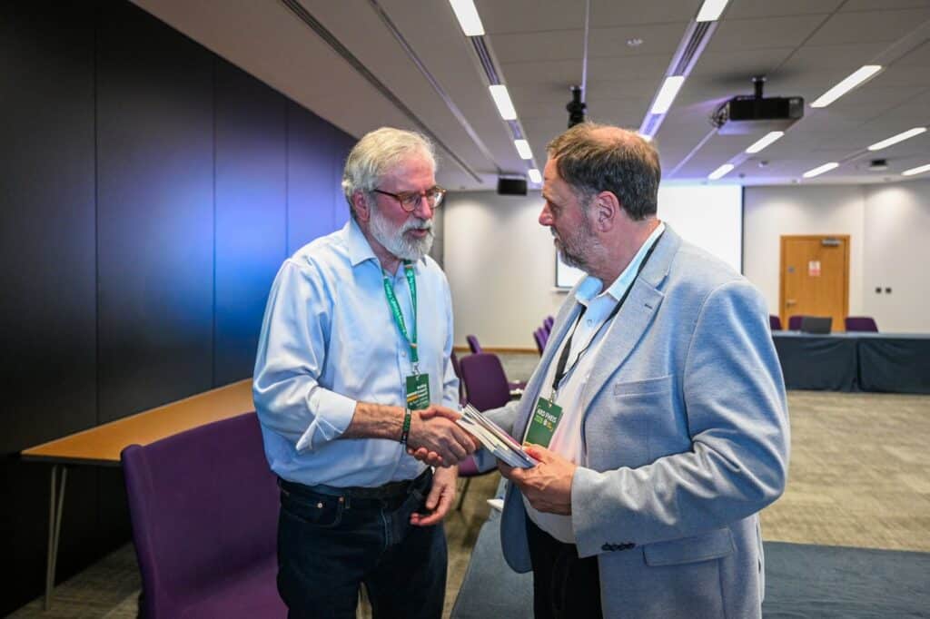 El president d'Esquerra, Oriol Junqueras, també s'ha trobat amb el dirigent històric Gerry Adams.