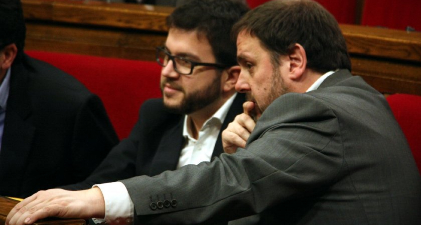 Pere Aragonès y Oriol Junqueras en el Parlament en una imagen de archivo / ACN