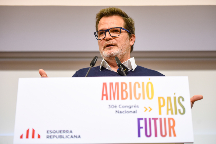  Isaac Albert, en roda de premsa, reclamant ambició a Illa i presentant el lema del 30è Congrés Nacional 