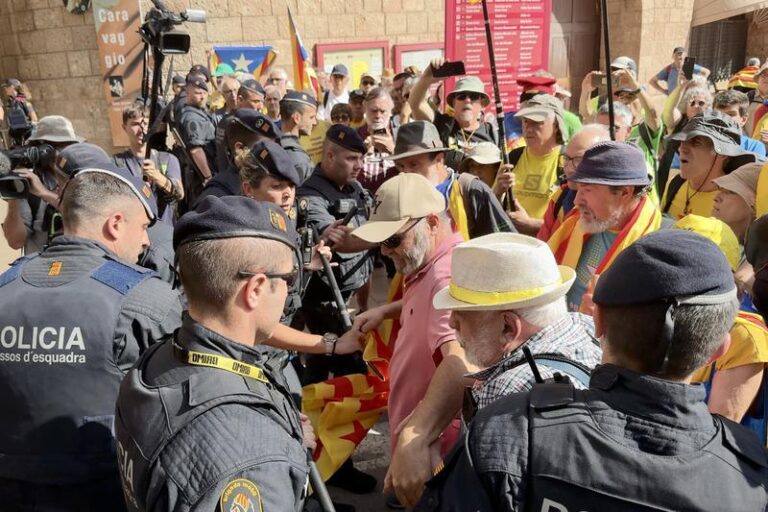 La manifestació de Montserrat que va motivar la denúncia dels Mossos. ACN
