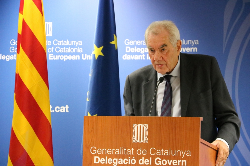 Ernest Maragall durant la roda de premsa a Brussel·les / ACN 