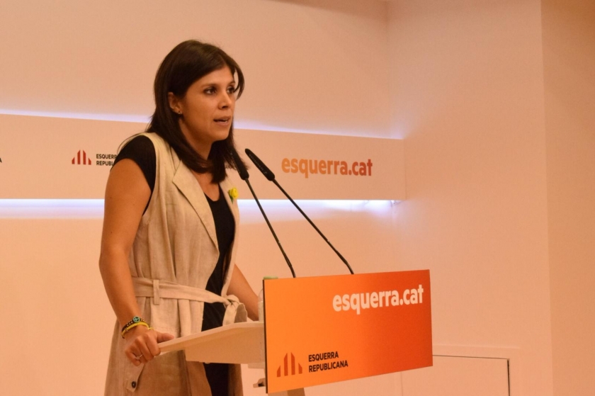  La portaveu nacional d'Esquerra Republicana, Marta Vilalta, durant la roda de premsa 