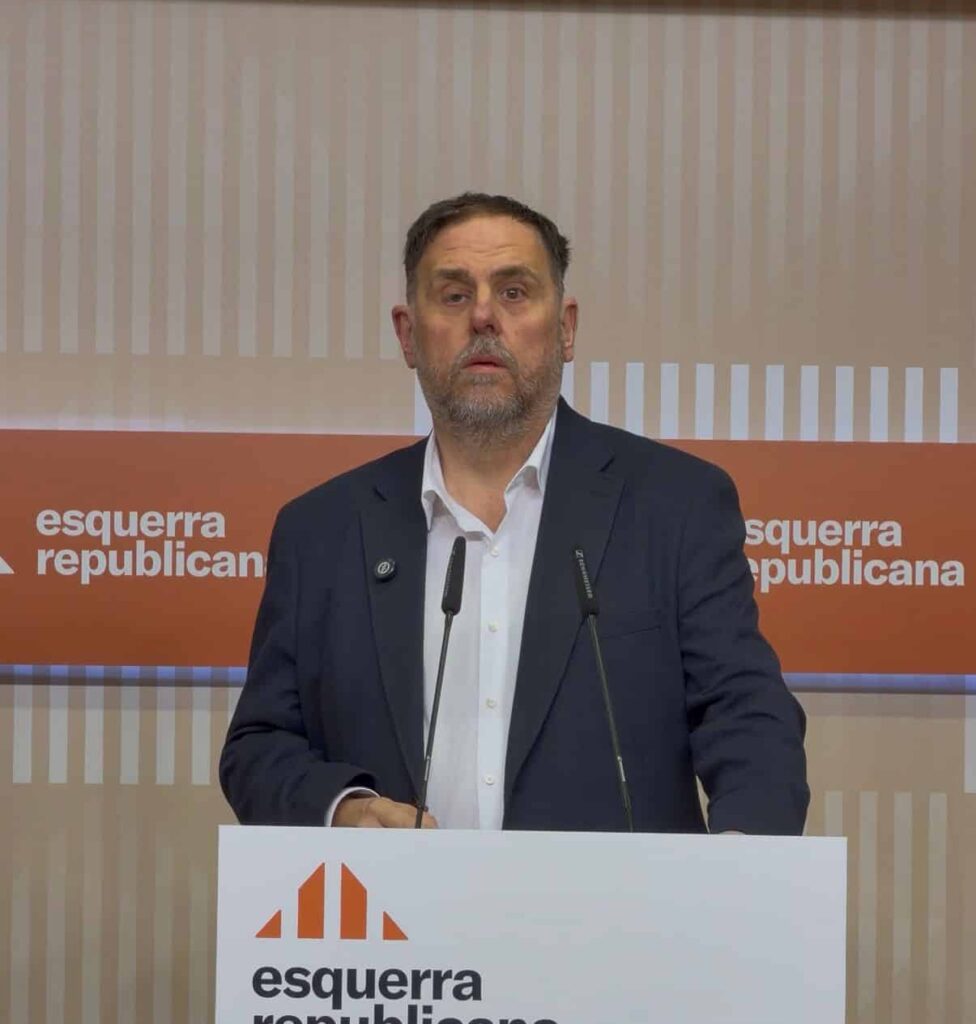 Oriol Junqueras a la roda de premsa sobre el caos de Renfe