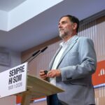 Oriol Junqueras abans de començar la roda de premsa