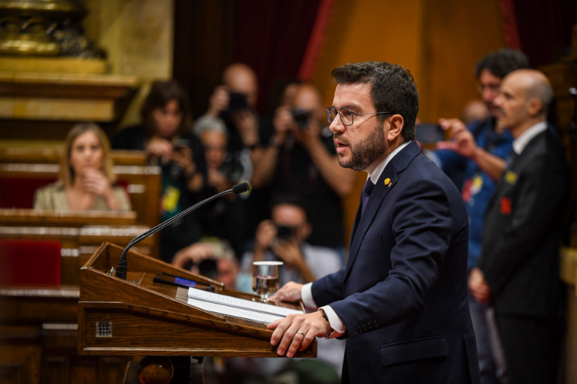  El president de la Generalitat, Pere Aragonès, va anunciar la 'cimera de l'aigua' al Parlament de Catalunya 