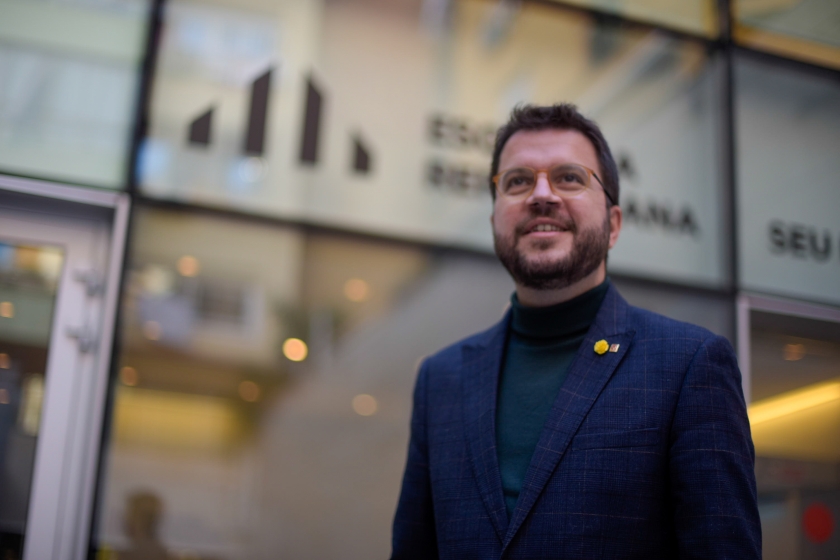  El coordinador nacional d'Esquerra Republicana i vicepresident del Govern, Pere Aragonès, a la Seu Nacional del partit 