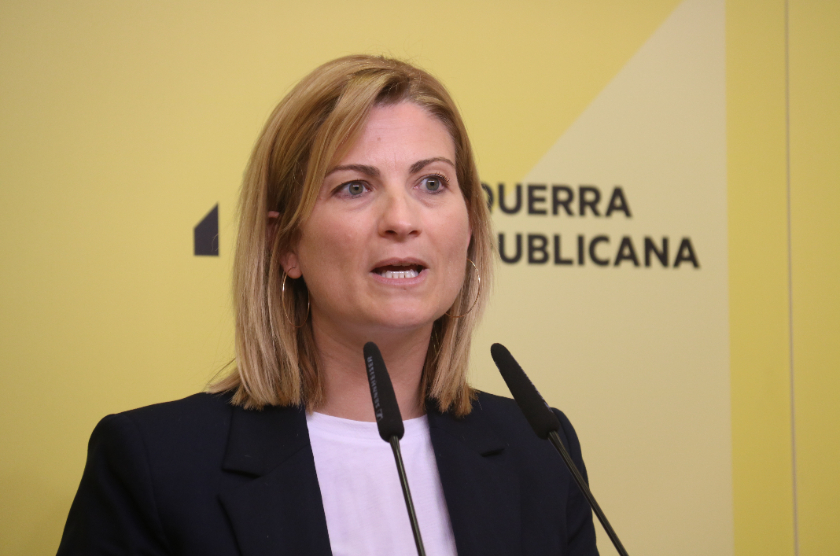  Raquel Sans durant la roda de premsa / ACN. 