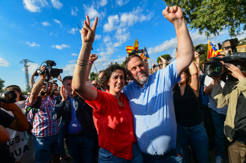  Marta Rovira i Oriol Junqueras es retroben a Catalunya. MARC PUIG 