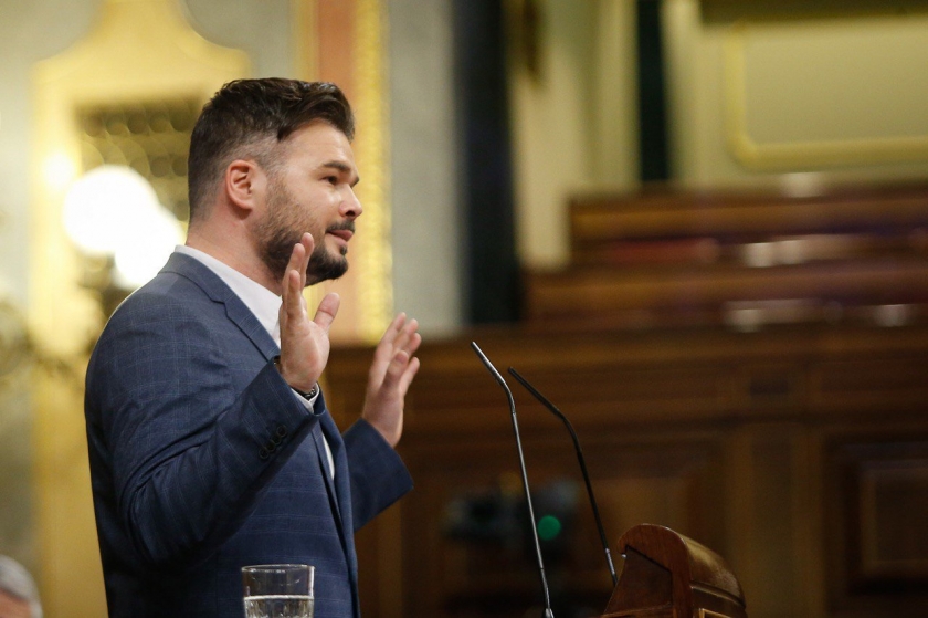  El portaveu republicà al Congrés, Gabriel Rufián, durant el ple d'aquest dimecres. 