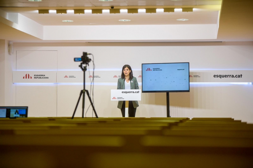  La secretària general adjunta i portaveu, Marta Vilalta, en roda de premsa / Marc Puig 