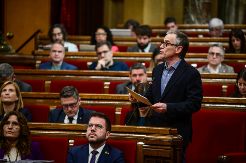  Aragonès ha respost a Jové durant la sessió de control d'aquest dimecres. MARC PUIG. 