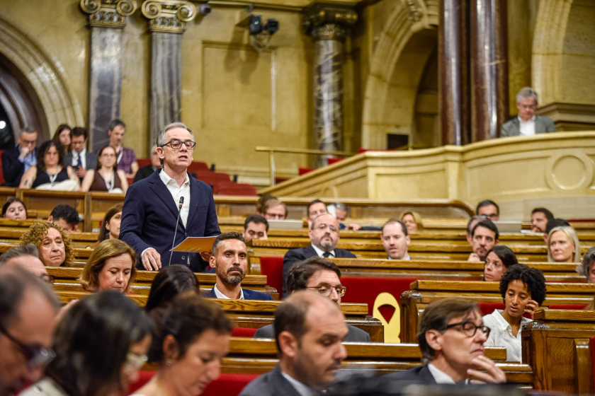  El president d'Esquerra al Parlament. Josep Maria Jové, ha advertit a Illa que cal complir els acords i no hipotecar la Generalitat a la Moncloa. MARC PUIG. 
