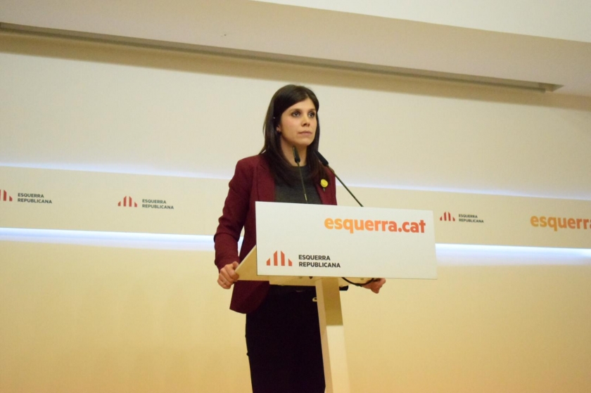  La portaveu nacional d'Esquerra Republicana, Marta Vilalta, durant la roda de premsa 