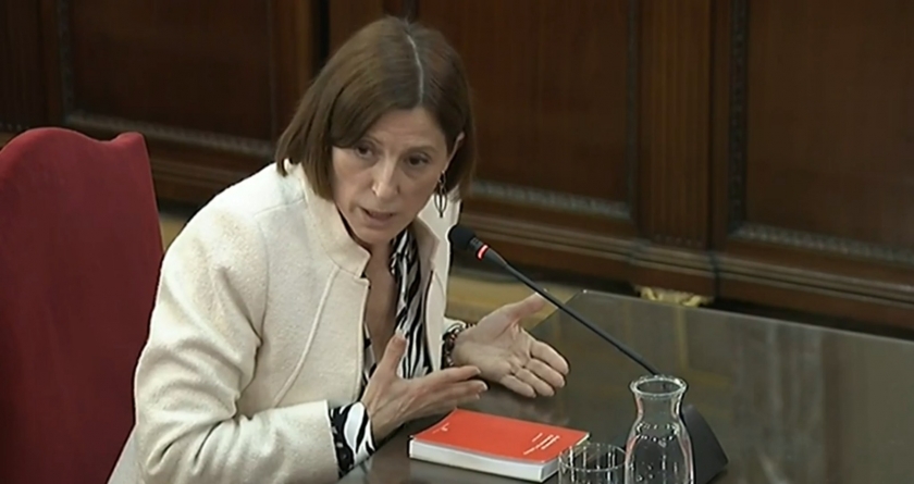  La presidenta Carme Forcadell durant el seu interrogatori al Tribunal Suprem 