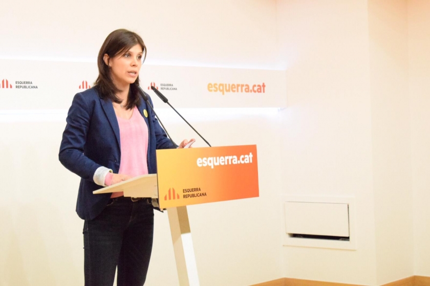  La portaveu nacional d'Esquerra Republicana, Marta Vilalta, durant la roda de premsa d'avui 