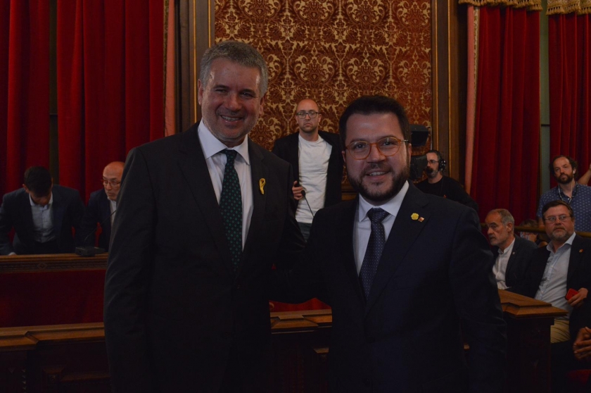  El nou alcalde de Tarragona, Pau Ricomà, i el Vicepresident del Govern, Pere Aragonès 