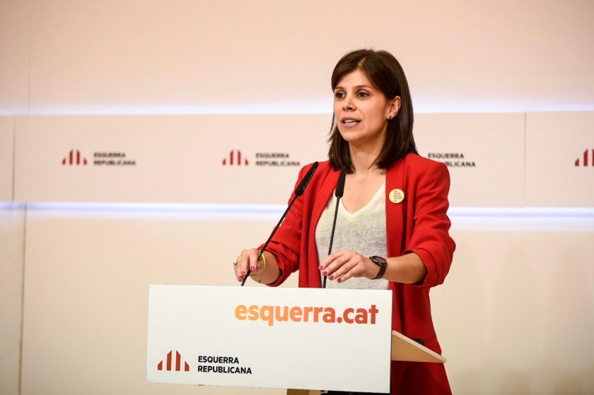  La portaveu d'Esquerra Republicana, Marta Vilalta, durant la roda de premsa / Marc Puig 
