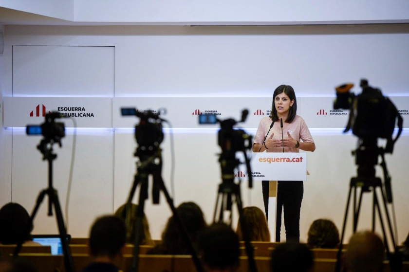  La portaveu d'Esquerra Republicana, Marta Vilalta, durant la roda de premsa / Marc Puig 