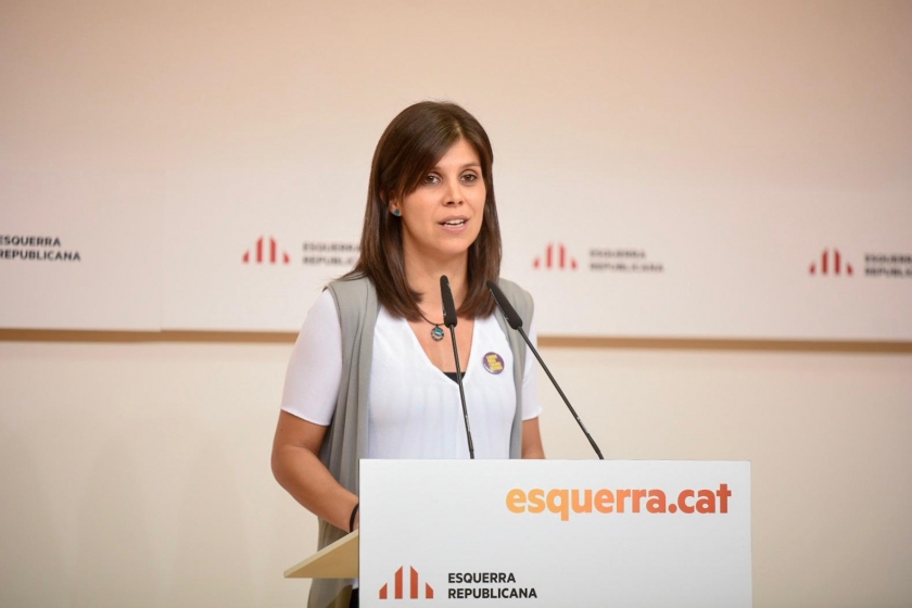  La portaveu d'Esquerra Republicana, Marta Vilalta, durant la roda de premsa / Marc Puig 