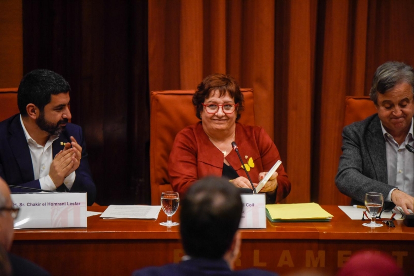  Dolors Bassa, durant la seva intervenció a la comissió d'investigació del 155 / Marc Puig 
