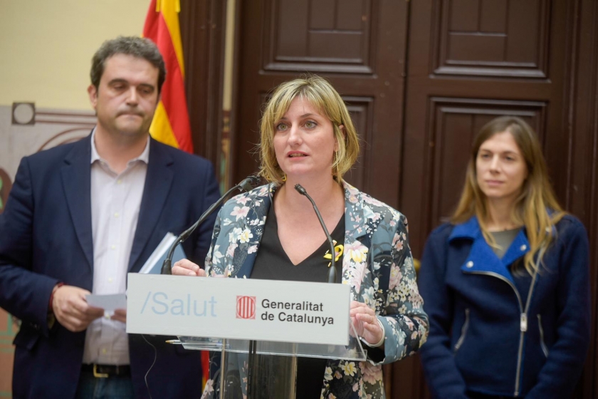  La consellera de Salut, Alba Vergés, el director del CatSalut, Adrià Comella, i la directora de l’àrea de ciutadania, innovació i usuari del CatSalut, Rosa Romà / Marc Puig 