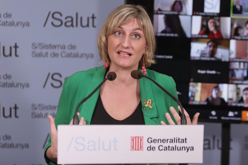  La consellera de Salut, Alba Vergés, durant la roda de premsa d'avui / Joel Codina 