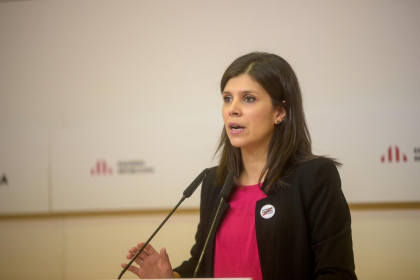  La secretària general adjunta i portaveu, Marta Vilalta, en roda de premsa / Marc Puig 
