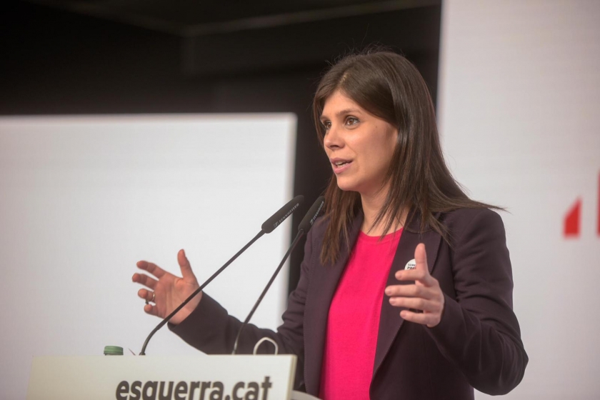  La secretària general adjunta i portaveu d'Esquerra Republicana, Marta Vilalta, durant la roda de premsa / Marc Puig 