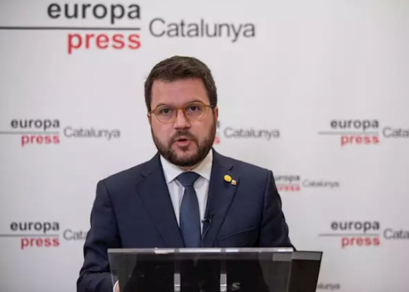 El vicepresident del Govern, Pere Aragonès, durant la seva intervenció / Europa Press