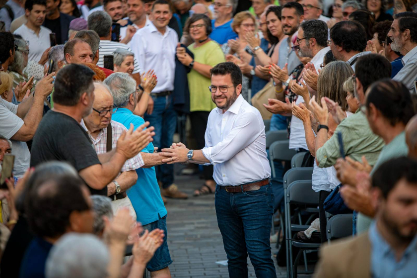  El President de la Generalitat i candidat a les properes eleccions del 12 de maig, Pere Aragonès. 