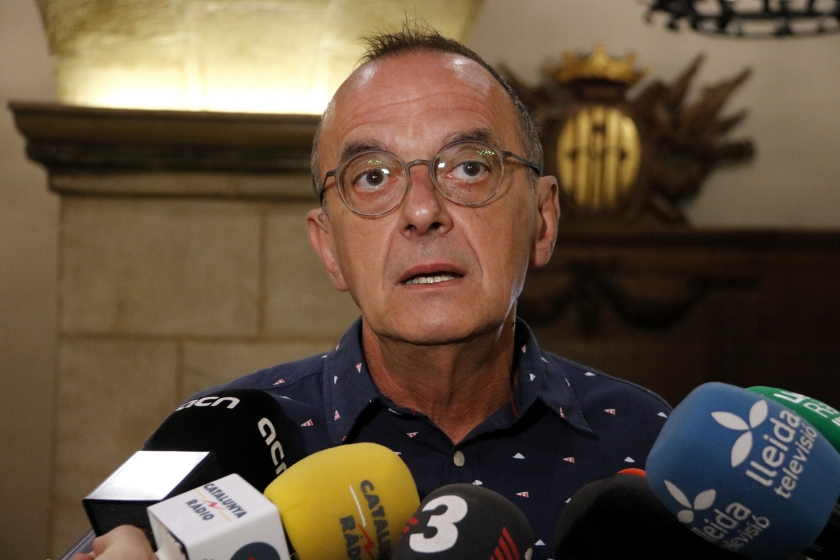  L'alcalde de Lleida, Miquel Pueyo, davant dels mitjans de comunicació / ACN 