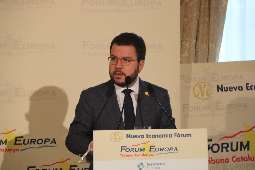  Pere Aragonès ha ofert una conferència a l'esmorzar informatiu del Fòrum Europa - Tribuna Catalunya / ACN 