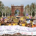 Manifestació Educació a Arc de Triomf
